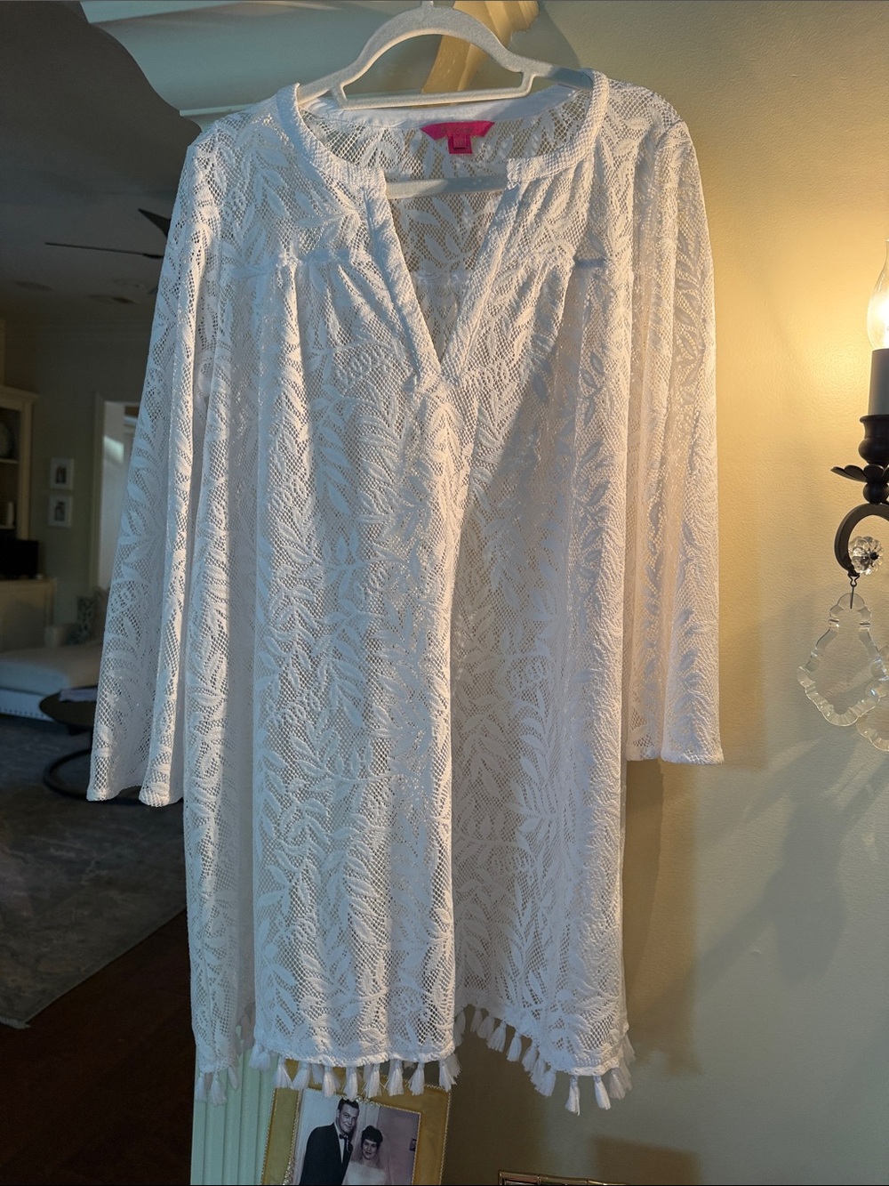 Lilly Pulitzer White Lace Tassel Cover-Up kizzy style